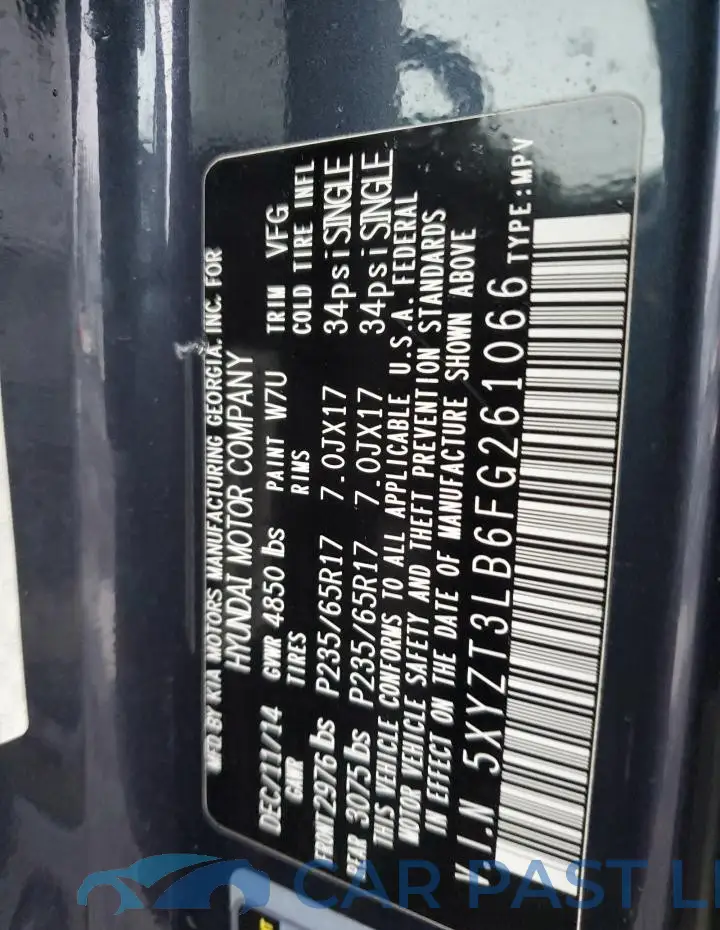 5XYZT3LB6FG261066# 12