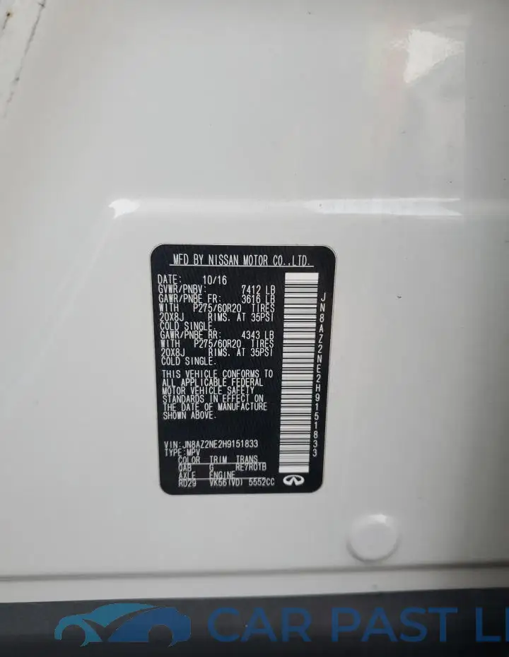 JN8AZ2NE2H9151833# 12
