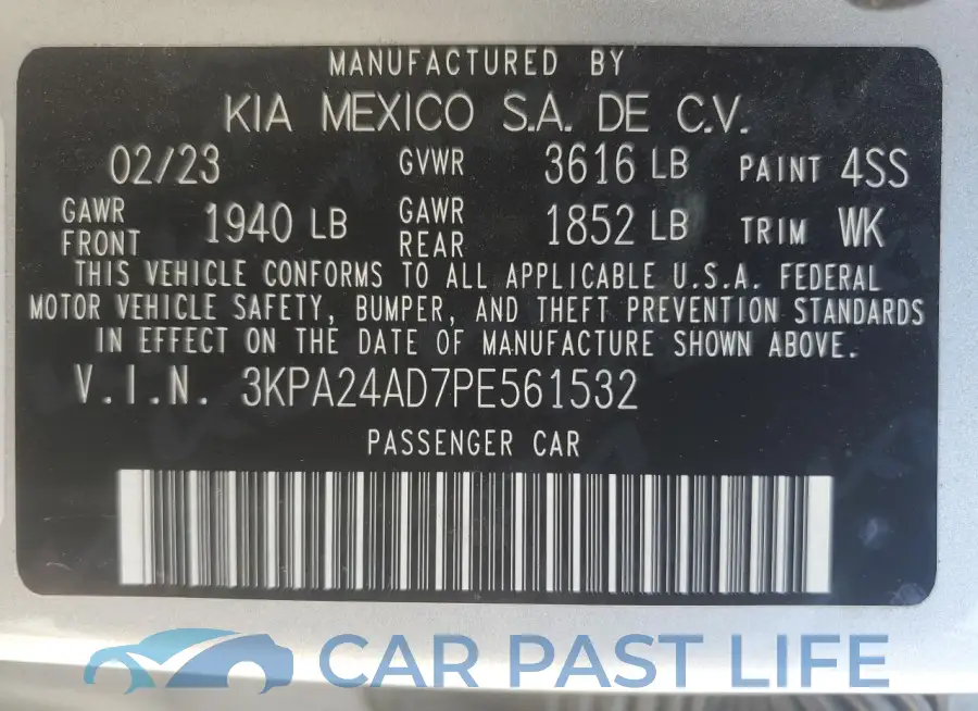 3KPA24AD7PE561532# 12