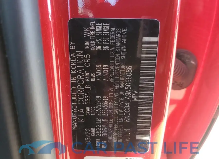 KNDC34LA9N5066086# 12