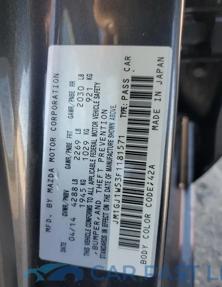 JM1GJ1W53F1181571# 12