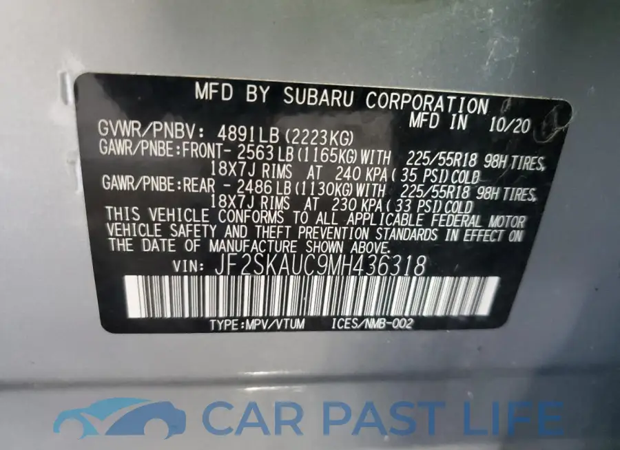JF2SKAUC9MH436318# 13
