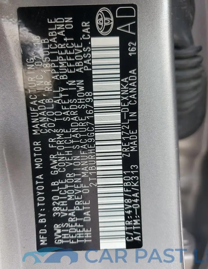 2T1BURHE9GC716798# 12