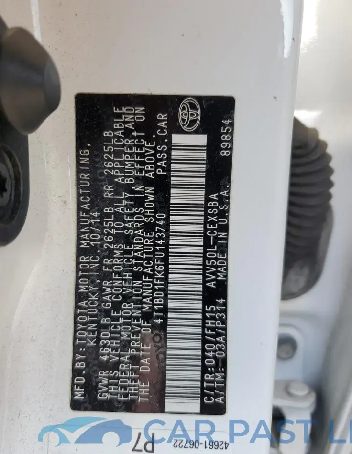 4T1BD1FK6FU143740# 13