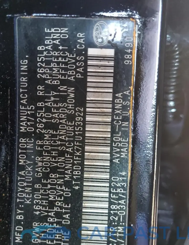 4T1BD1FK7FU153922# 12