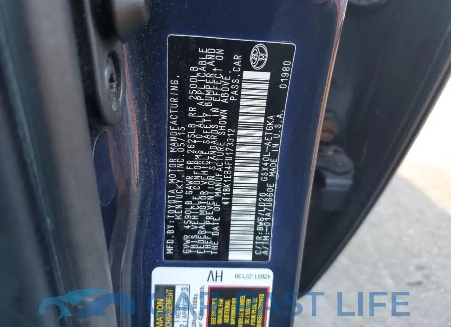 4T1BK1EB4FU173312# 12