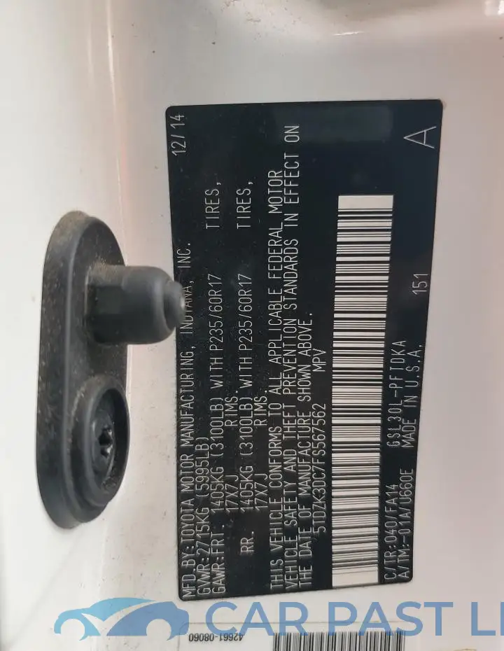 5TDZK3DC7FS567562# 14