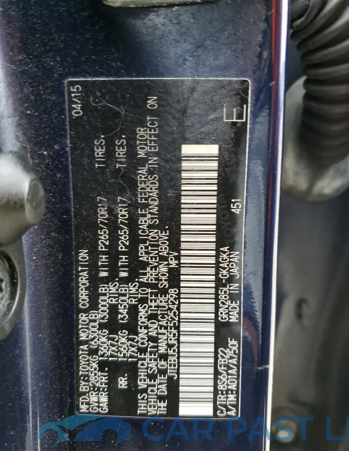 JTEBU5JR5F5254298# 13