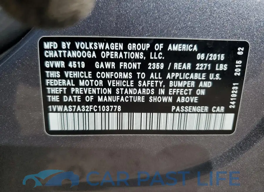 1VWAS7A32FC103778# 13