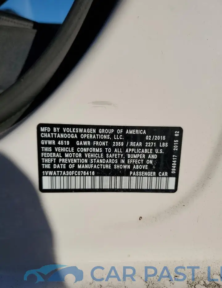 1VWAT7A30FC076416# 12