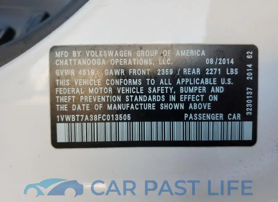 1VWBT7A38FC013505# 12