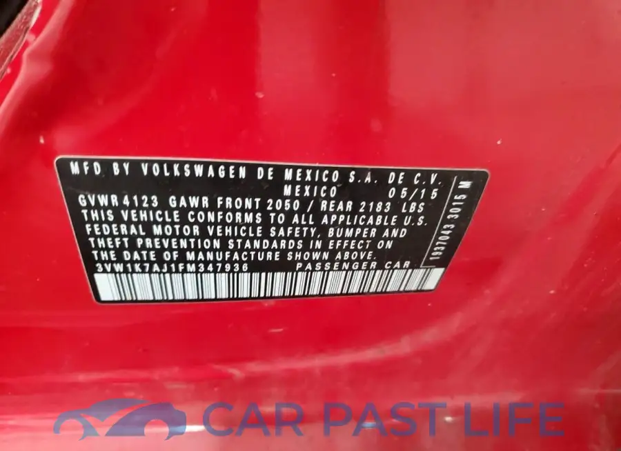 3VW1K7AJ1FM347936# 12