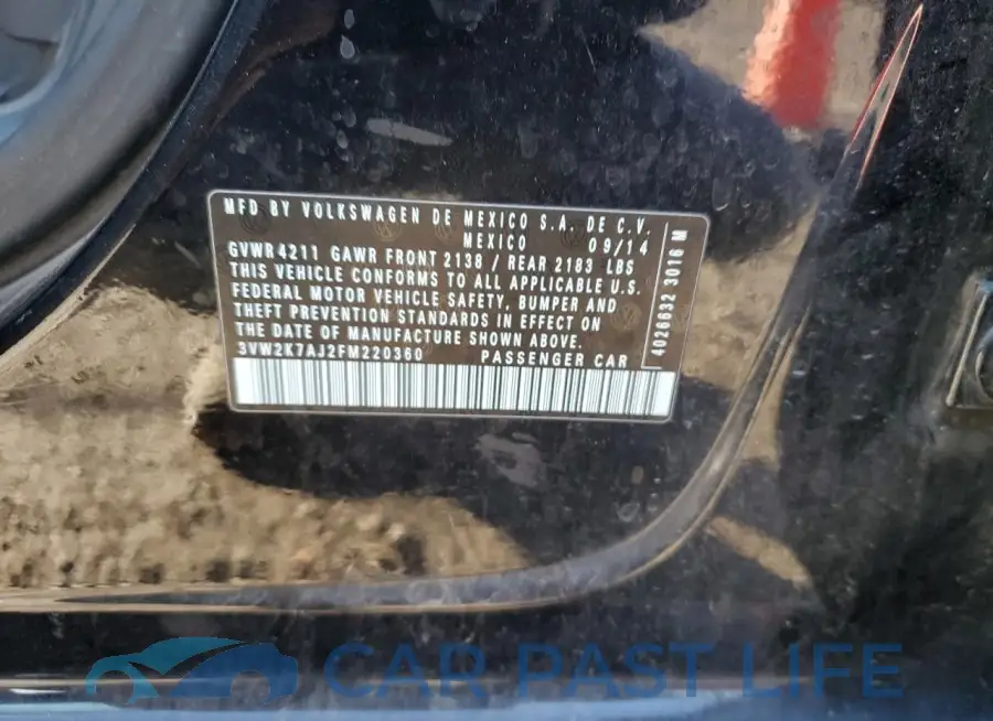 3VW2K7AJ2FM220360# 12