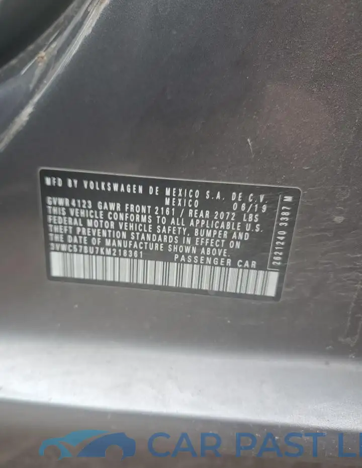 3VWC57BU7KM218361# 12