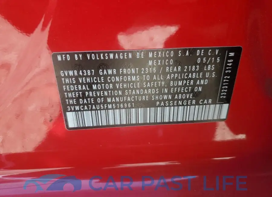 3VWCA7AU5FM516961# 13