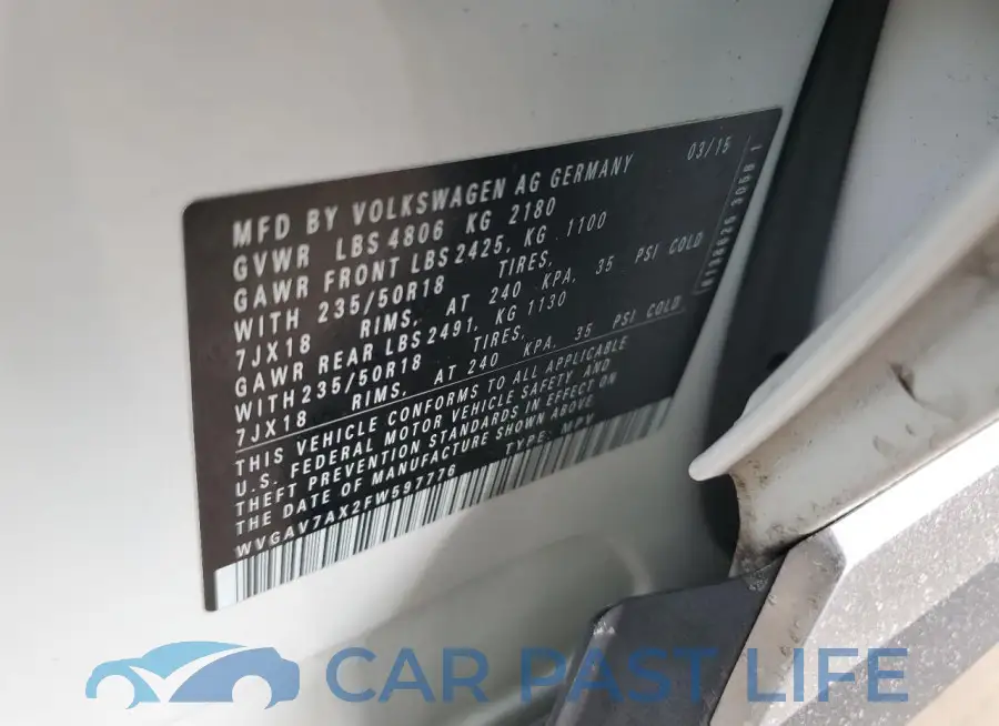 WVGAV7AX2FW597776# 13