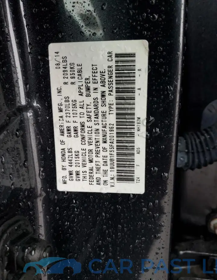 19UUB1F55FA001962# 13