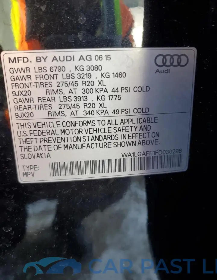 WA1LGAFE1FD030296# 13