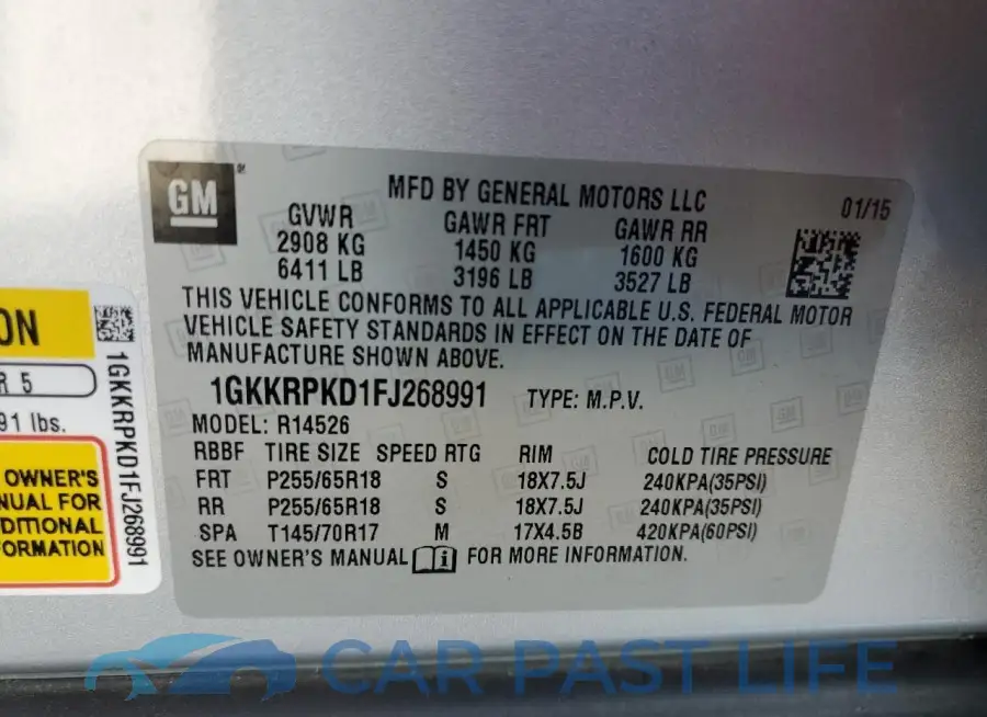 1GKKRPKD1FJ268991# 13