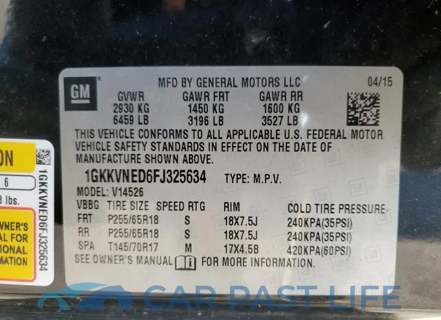 1GKKVNED6FJ325634# 13