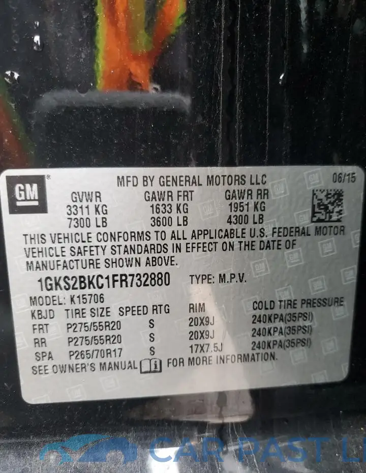 1GKS2BKC1FR732880# 13