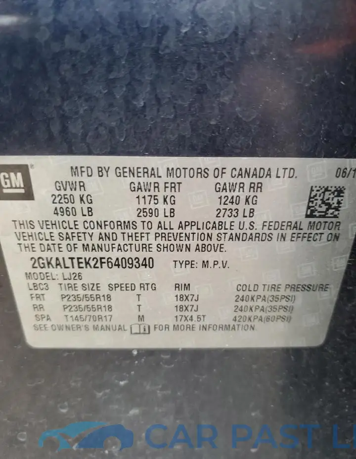 2GKALTEK2F6409340# 13