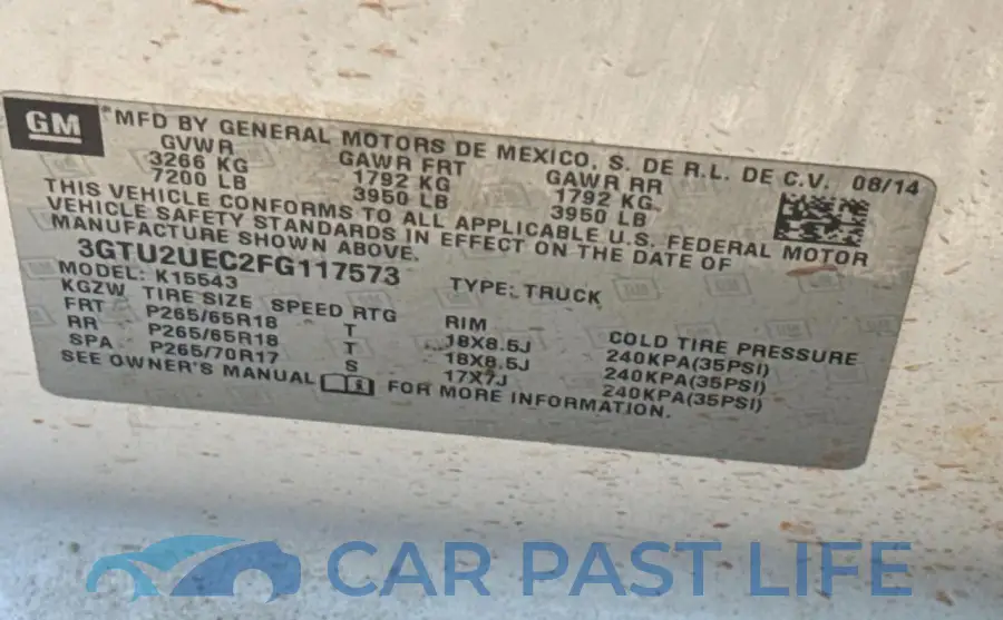 3GTU2UEC2FG117573# 10