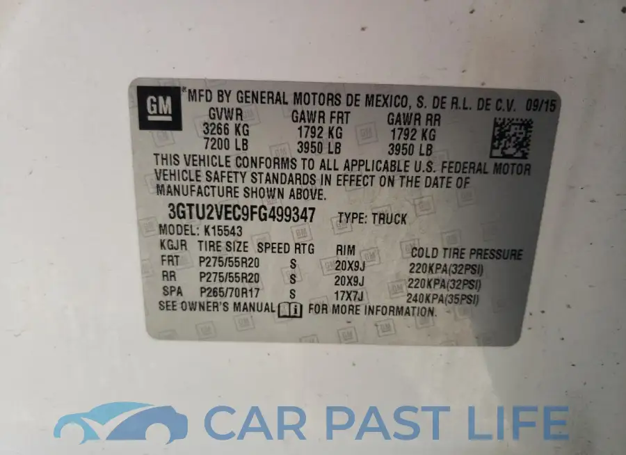 3GTU2VEC9FG499347# 12