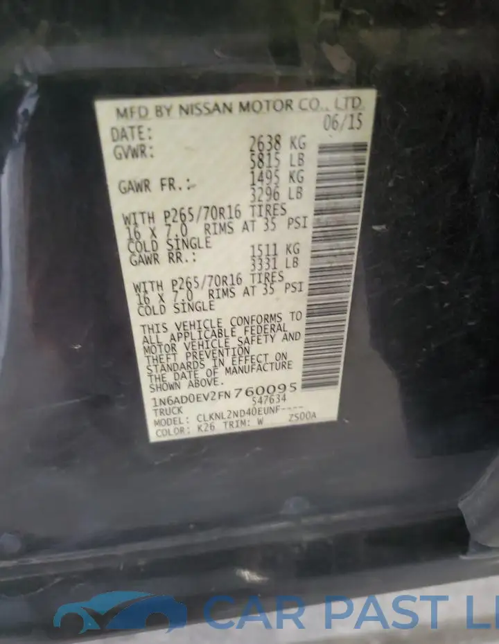 1N6AD0EV2FN760095# 12