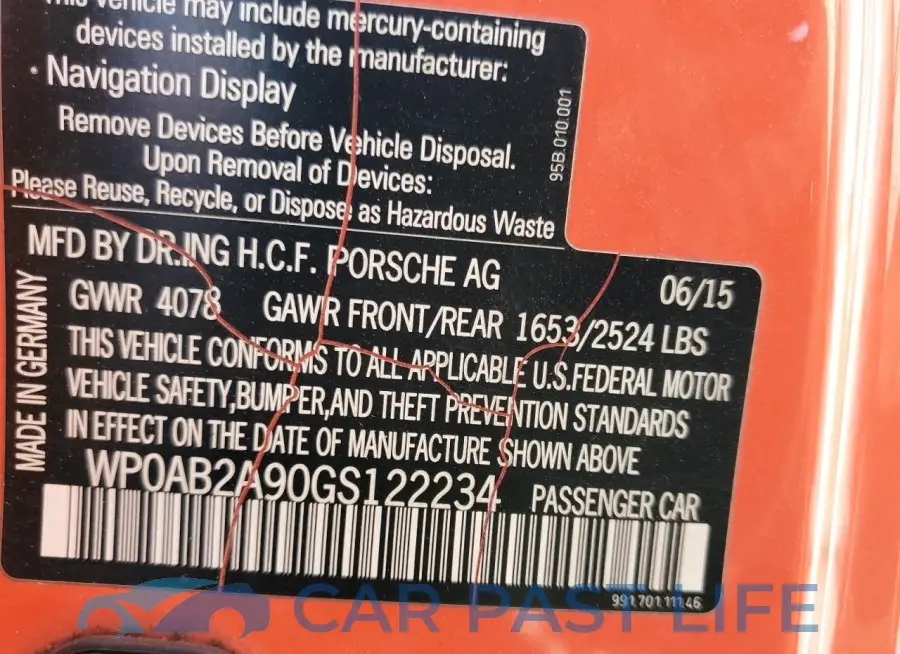 WP0AB2A90GS122234# 12