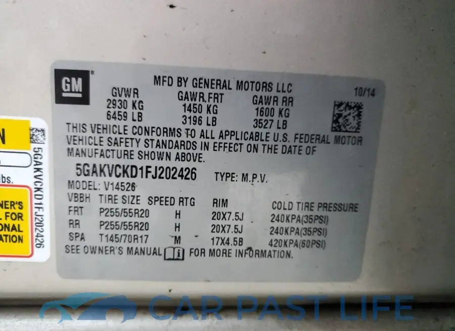 5GAKVCKD1FJ202426# 13
