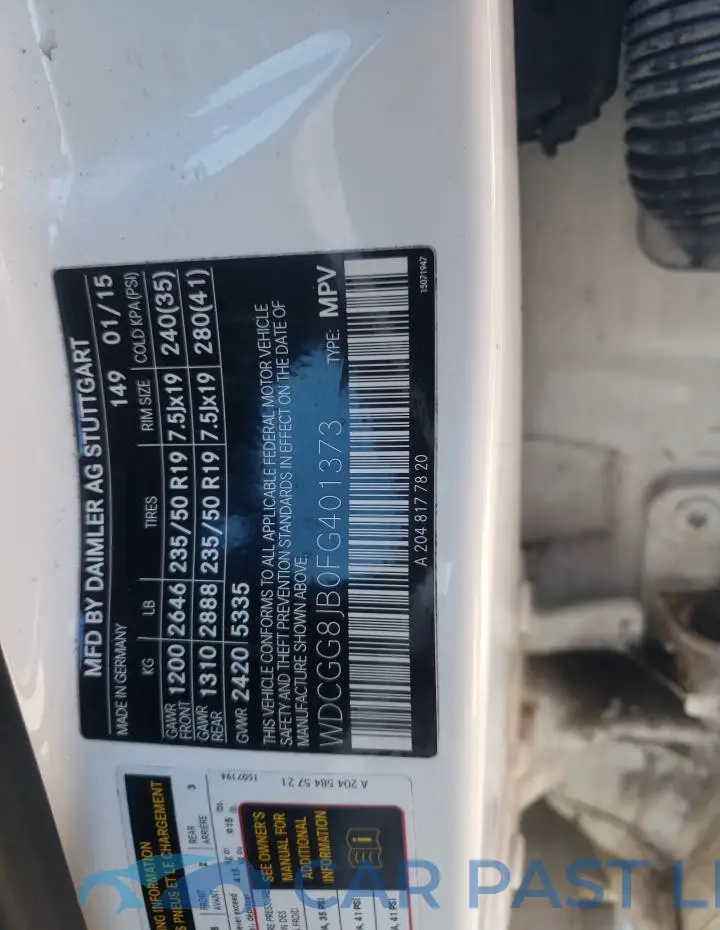 WDCGG8JB0FG401373# 13