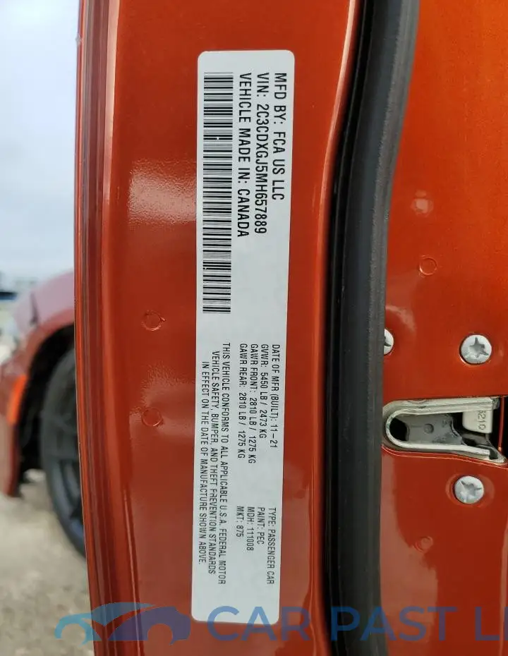 2C3CDXGJ5MH657889# 12