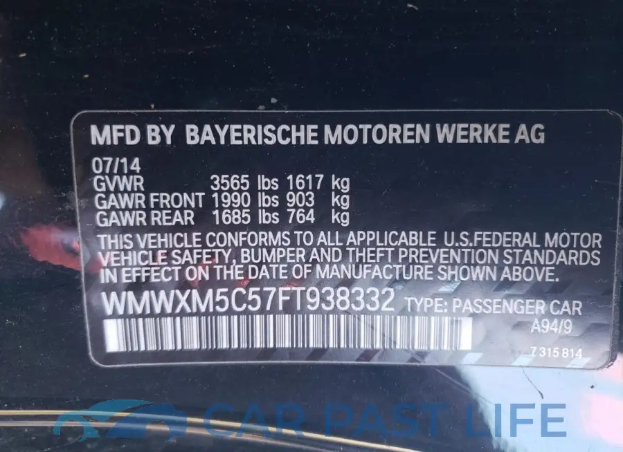 WMWXM5C57FT938332# 12