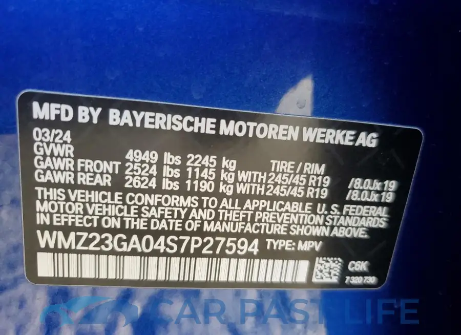 WMZ23GA04S7P27594# 13