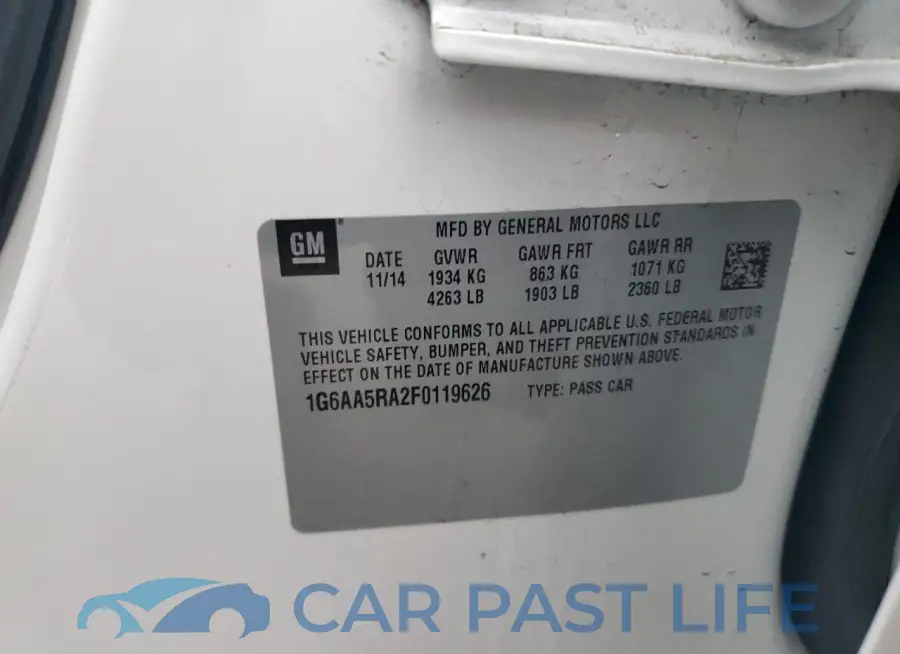 1G6AA5RA2F0119626# 12