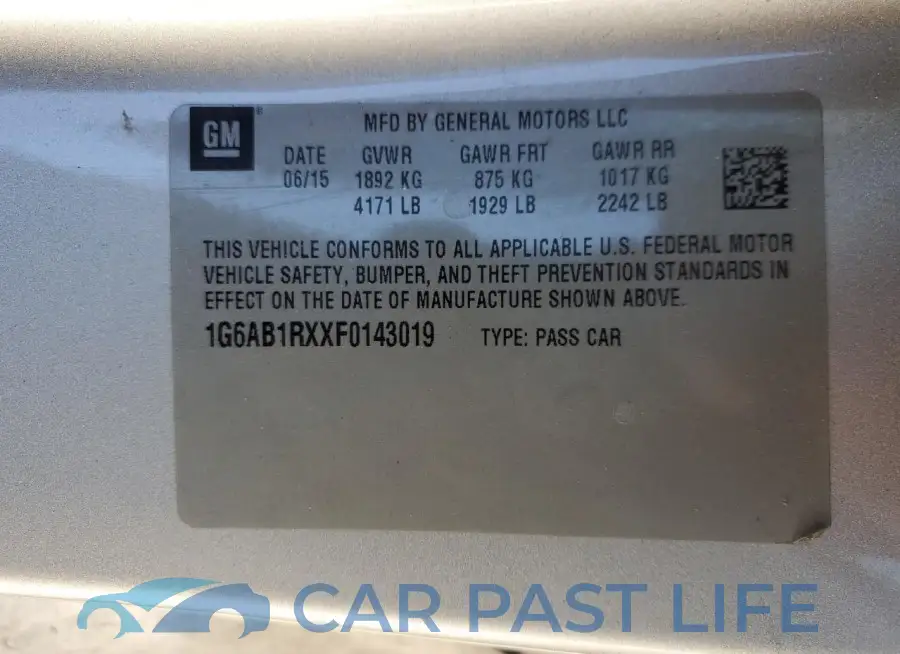 1G6AB1RXXF0143019# 13