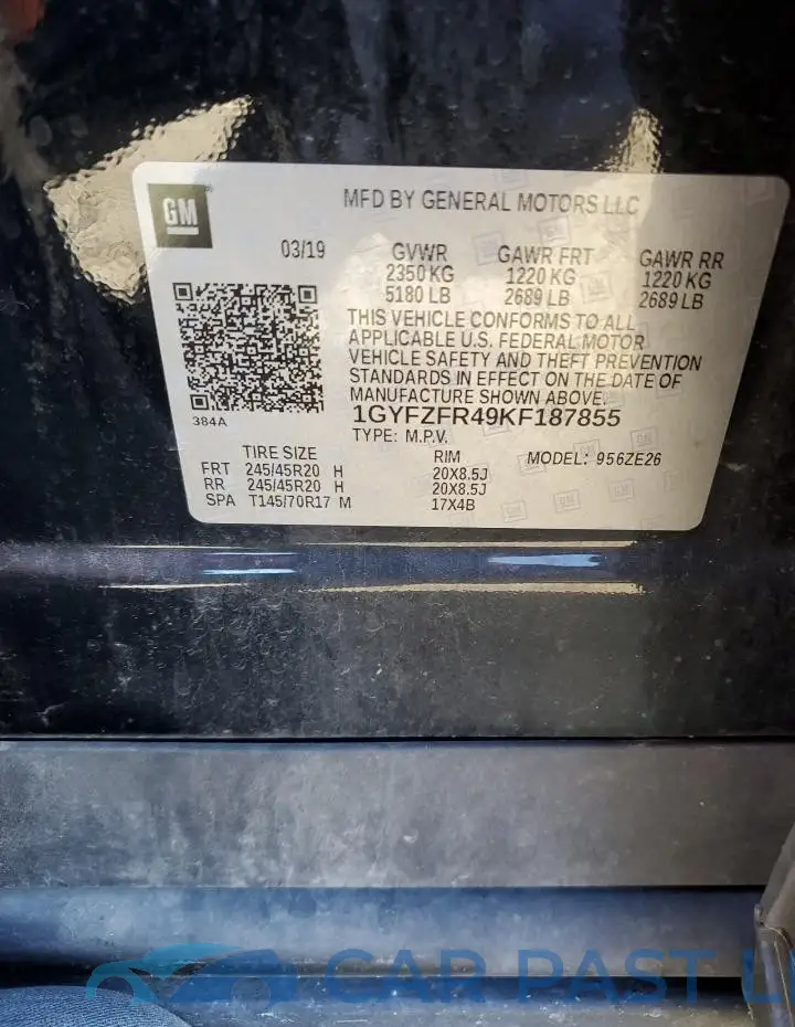 1GYFZFR49KF187855# 12