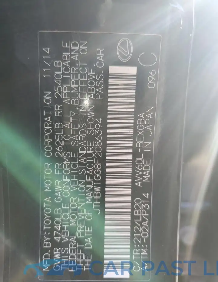 JTHBW1GG8F2086394# 12