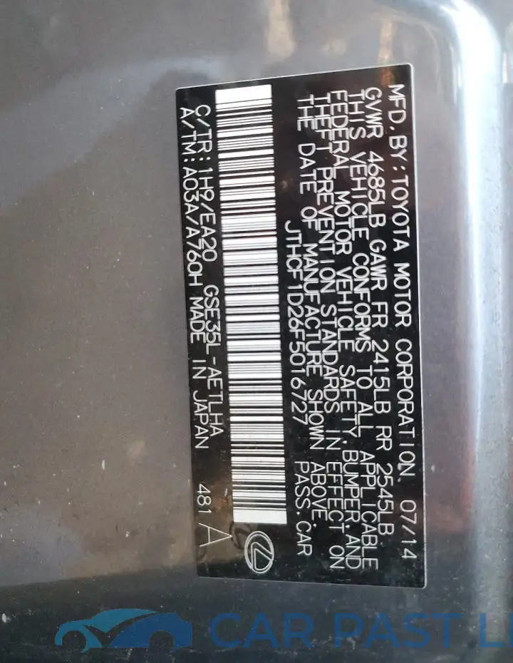 JTHCF1D26F5016727# 12