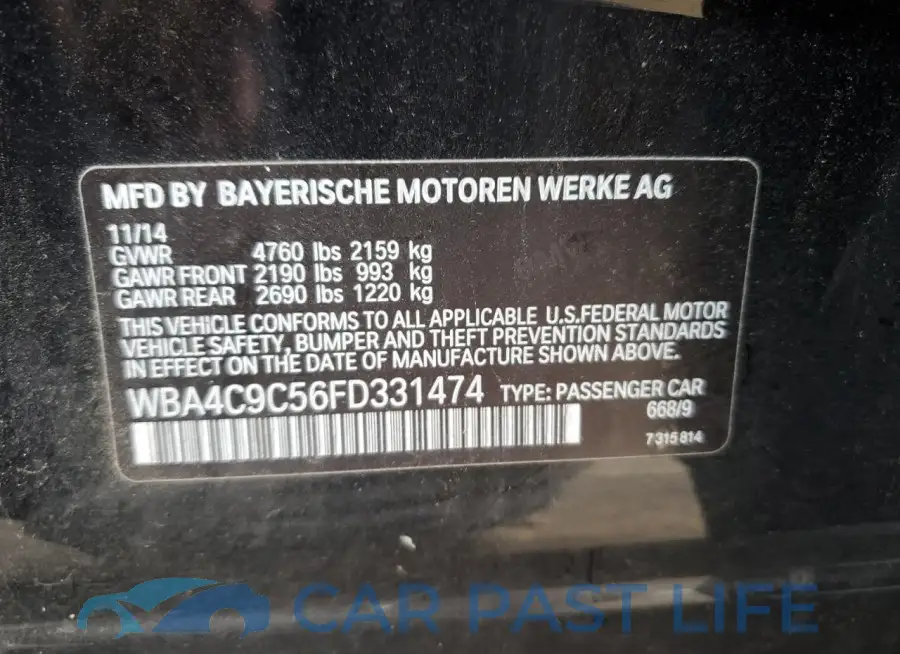 WBA4C9C56FD331474# 13
