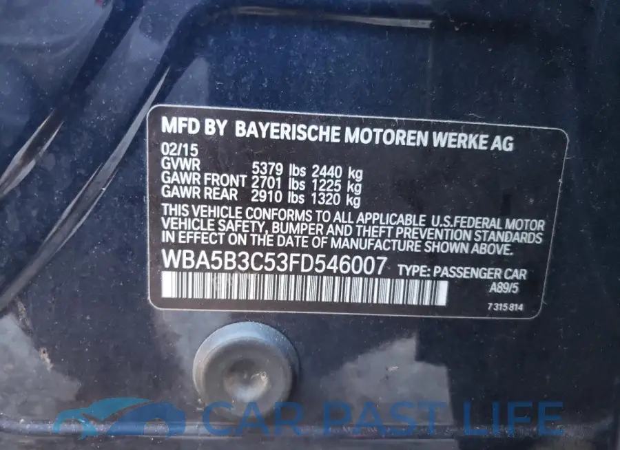 WBA5B3C53FD546007# 12