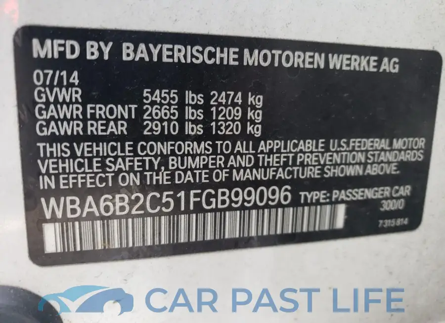 WBA6B2C51FGB99096# 12