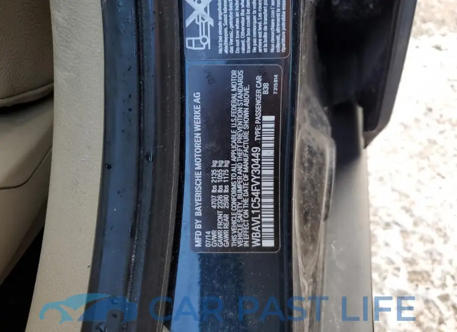 WBAVL1C54FVY30449# 13