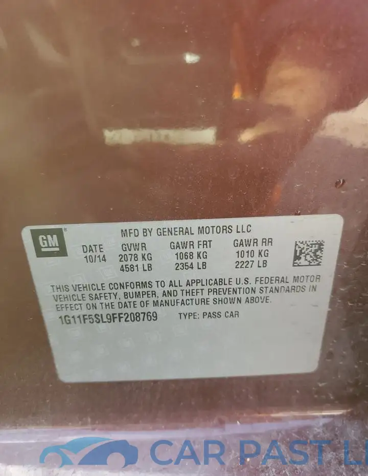 1G11F5SL9FF208769# 12