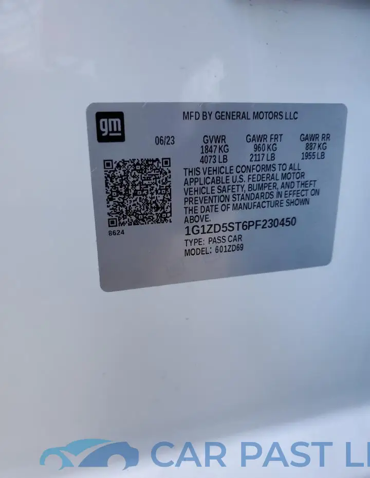 1G1ZD5ST6PF230450# 13