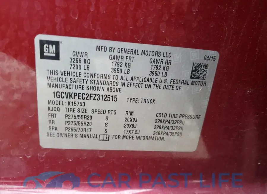 1GCVKPEC2FZ312515# 12