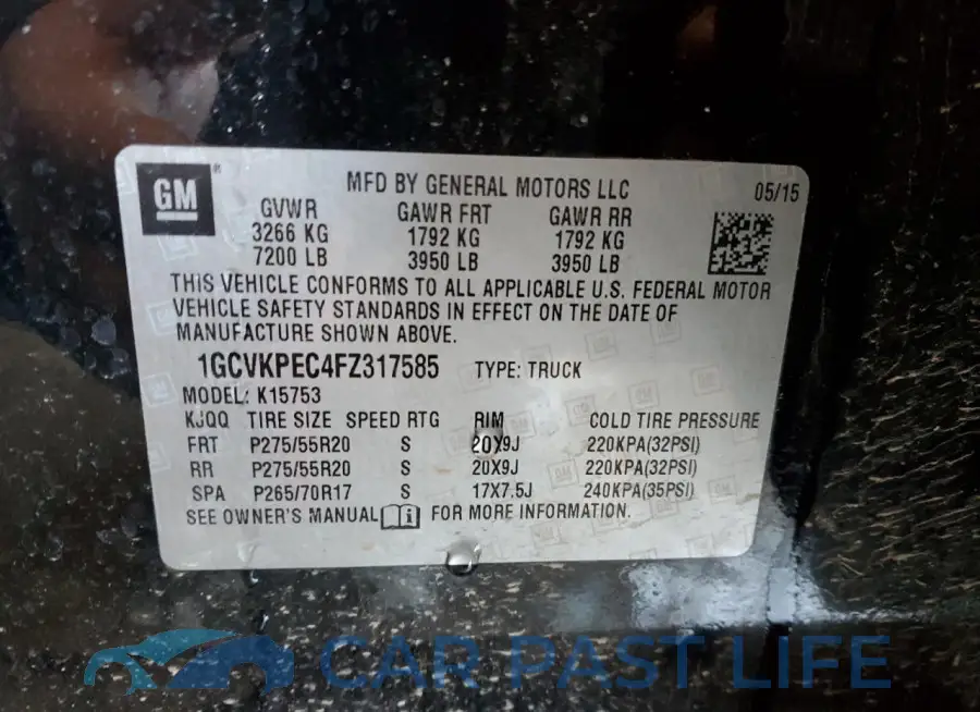 1GCVKPEC4FZ317585# 12