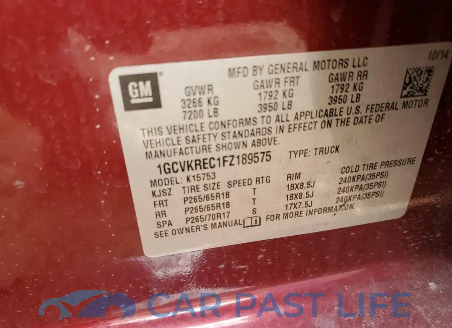 1GCVKREC1FZ189575# 12