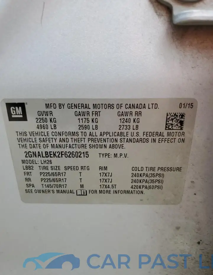 2GNALBEK2F6260215# 13